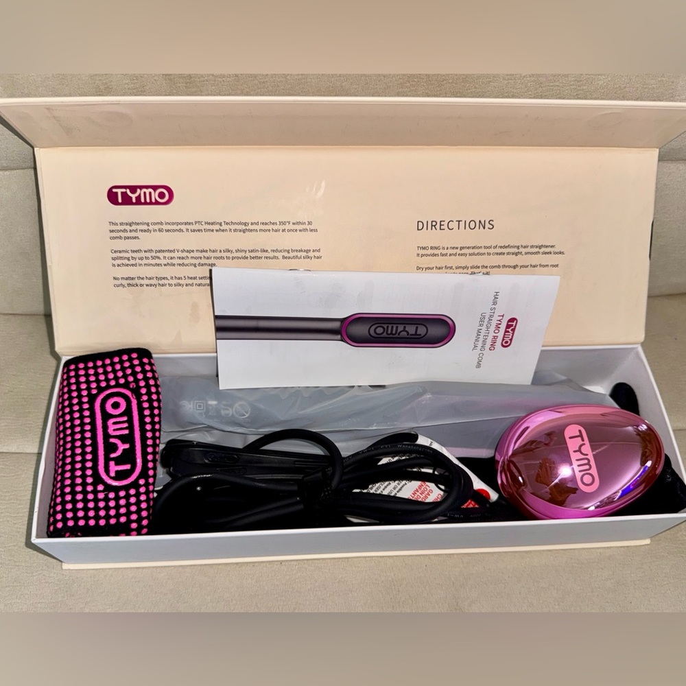 TYMO RING Hair Staightening Comb + accessories.
NWOT. Excellent condition. - Picture 10 of 16